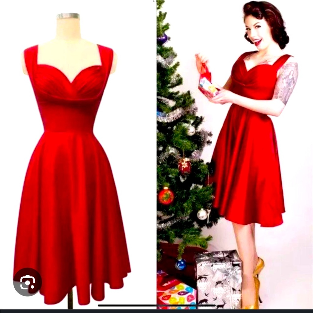 ‘Honey’ vintage style dress by Trashy Diva in size 6- navy blue